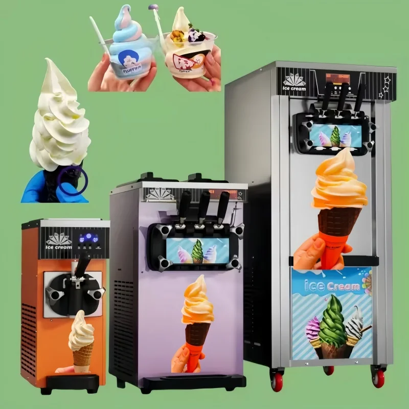ماكينة آيس كريم ناعم القوام الصغيرة بقدرة 450 وات BQL28 ماكينة آيس كريم تجارية رائعة لإعدادات الأعمال المتعددة عن طريق البحر إلى الباب
