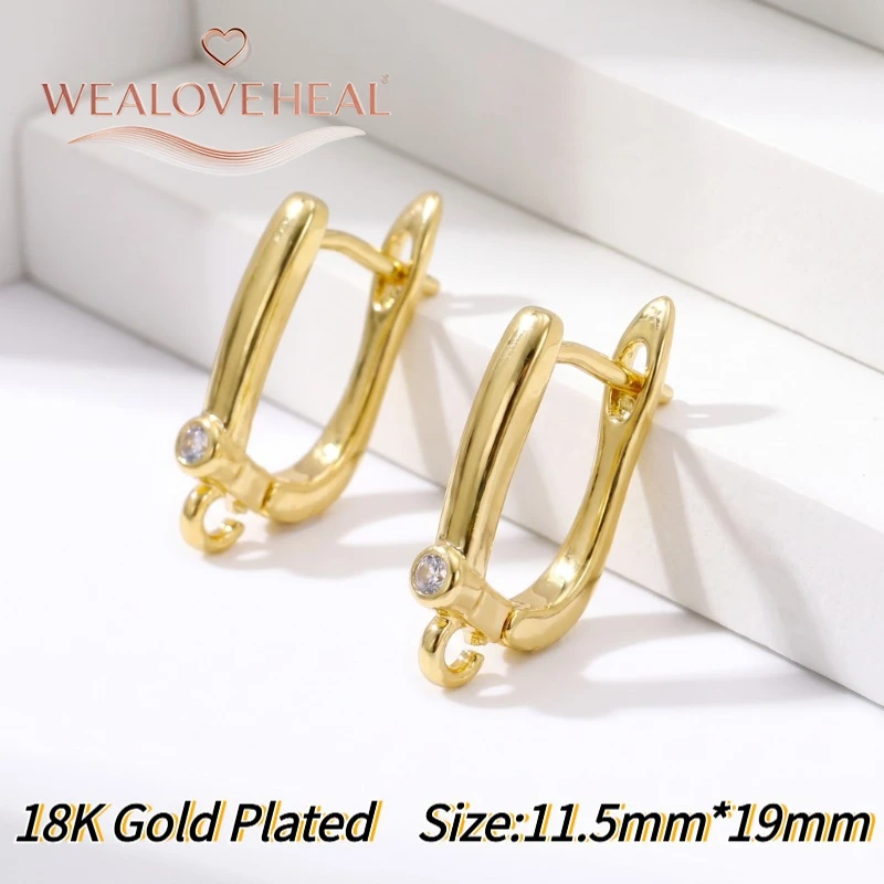 schmuckherstellung zubehör，18K Vergoldete Messing-Ohrringverschlüsse, Zirkonia-Ohrringhaken, DIY-Schmuckherstellungszubehör für Handgemachte Ohrringe – Detail 28