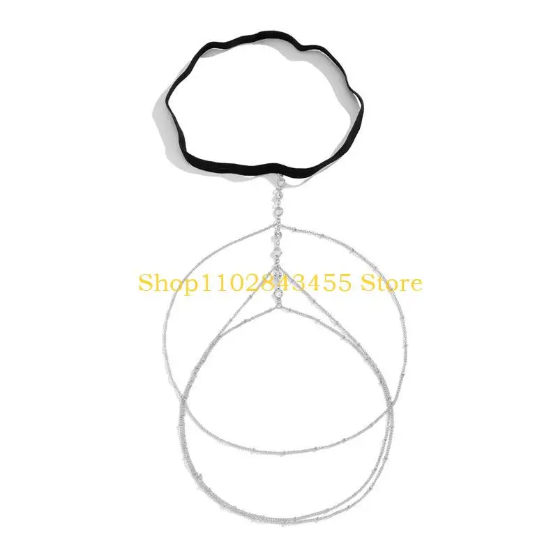 49MC Keren Multi Lapisan Paha Rantai Tubuh Rantai Harness Gothic Garter Belt Fashion Pantai Pesta Malam Pasokan Tubuh