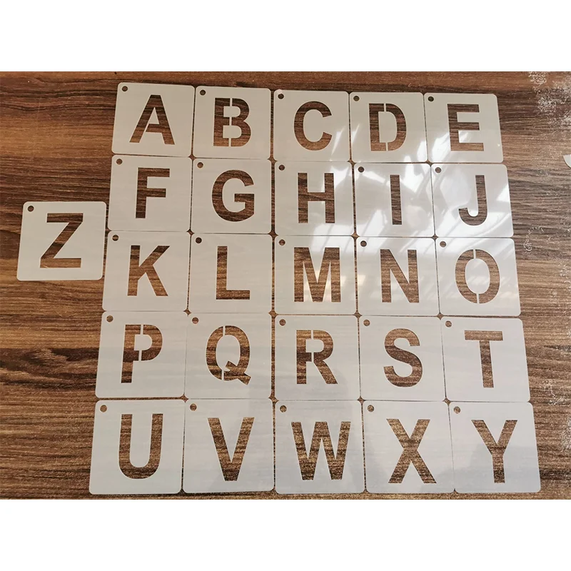 

26pc English Alphabet Stencil DIY Walls Layering Painting Template Decoration Scrapbooking Embossing Supplies 8cm