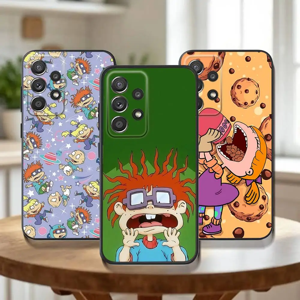 

R-Rugrat Chuckie A-Angelica Phone Case For Samsung Galaxy A73,31,32,72,41,53,52,71,22,5G,Note,J7,8,9 Soft Black Cover
