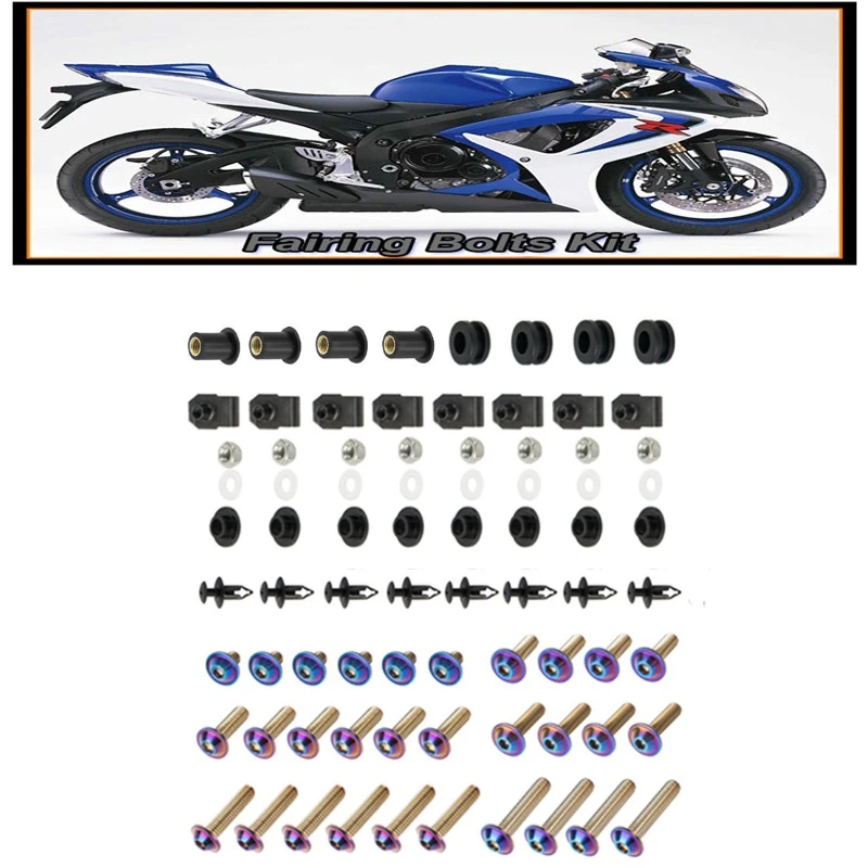 

Motorcycle Fairing Bolt Kit Stainless Steel For Suzuki GSXR600 GSXR750 K6 K7 2006-2007 Motorbike Screws Fasteners Accessories