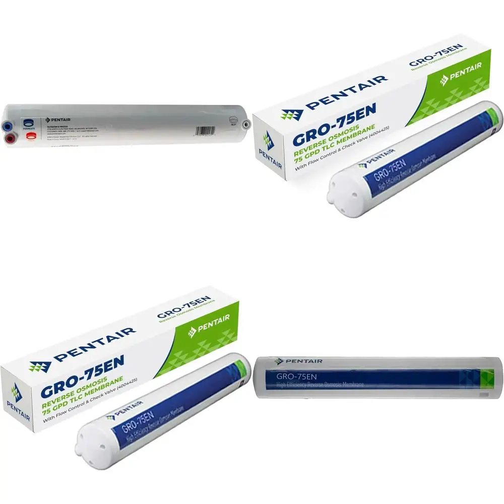 

75 GPD High-Efficiency Reverse Osmosis Replacement Filter with Low Control, Check, and Quick Connect for Under-Sink Water Filtra