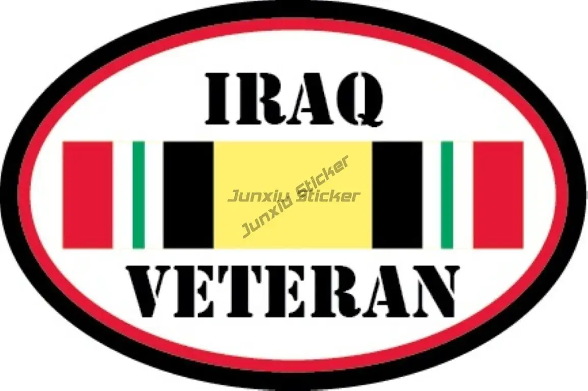 US Army Iraq Veteran Ribbon Window Bumper Sticker Decal Phone Trunk Guitar Cover scratches Exterior Decor