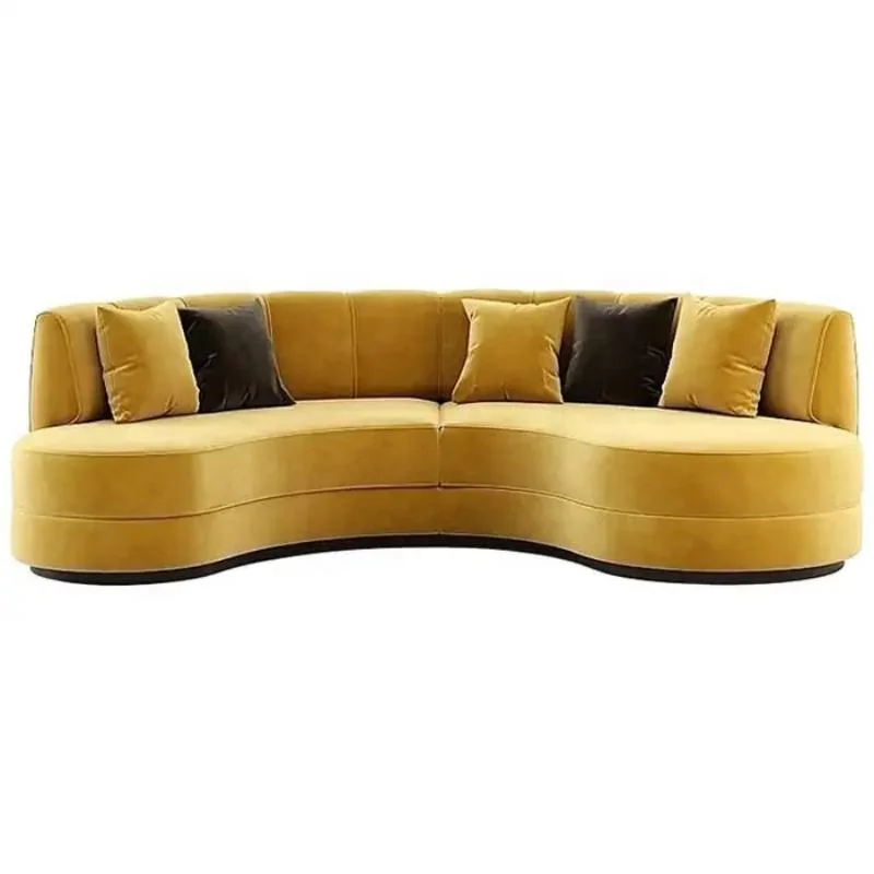 &Luxury Curved Sectional Sofa Modular Velvet Living Room & Bedroom Sofa