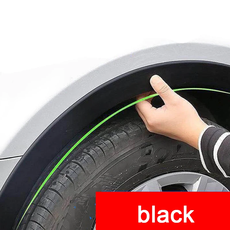 Satisfiber-Garde-boue noir universel pour voiture, Eyeblogging, Bande de protection en caoutchouc, Arc de roue, Garniture, Extender, Décoration