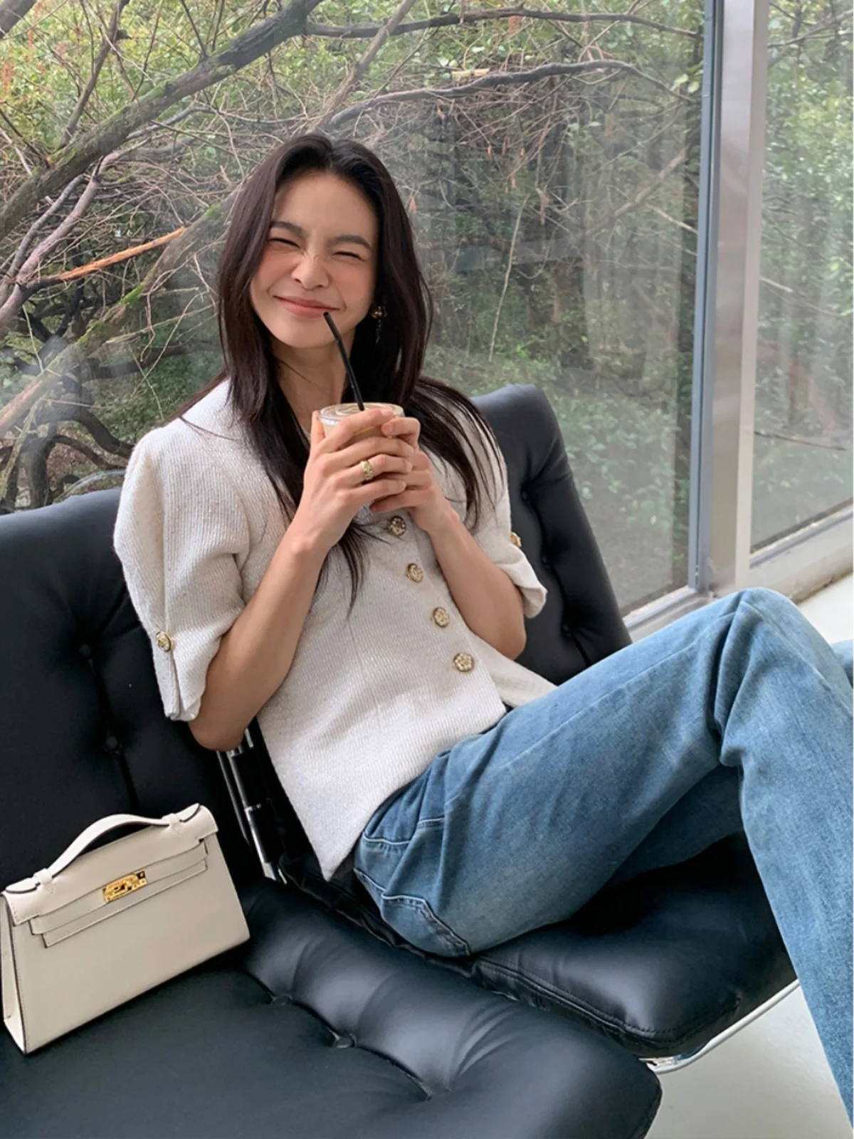 

ALONE SAVOR Dragon Joy Fraant Sle Slimming Summer Top Women's Jaet Versatile P028 Commute Sle Straight Cut Polyester ...