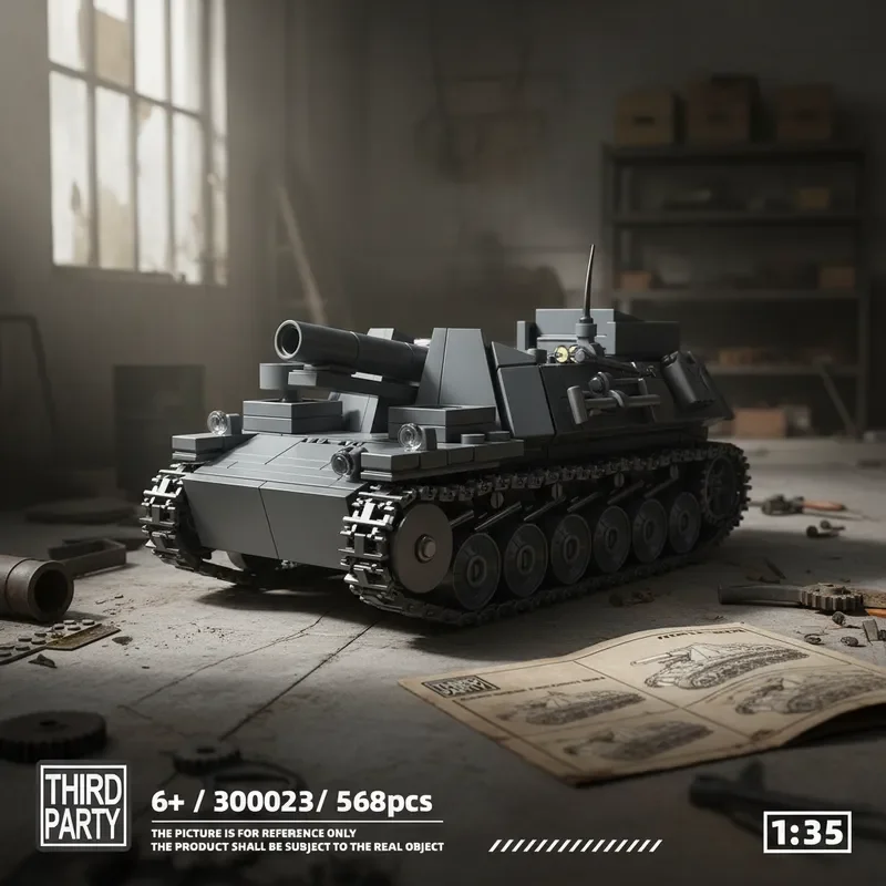 

Набор для сборки модели самоходной пушки серии Bison времен Второй мировой войны, 568 деталей, техническая серия MOC, конструктор, игрушка, подарок на день рождения для детей