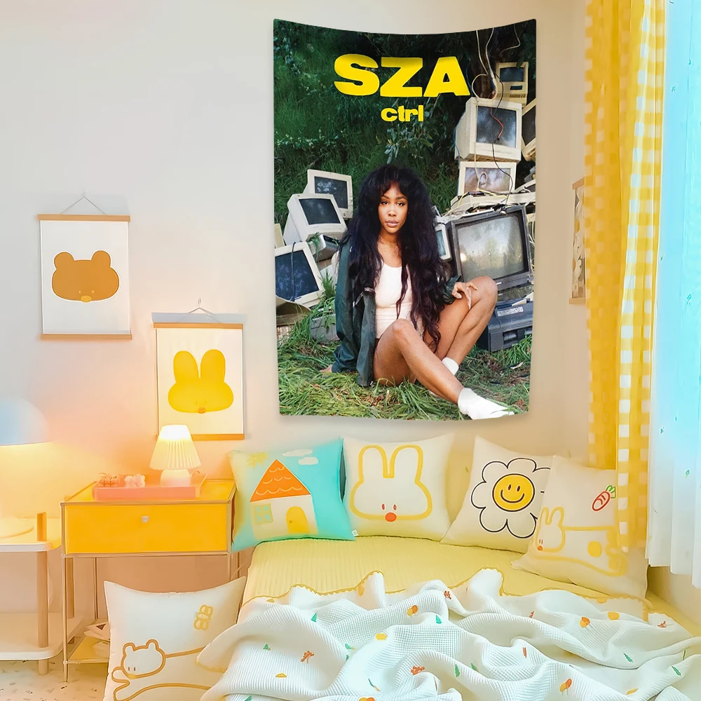 American Pop Singer Tapestry SZA Album Poster Home Decoration Wall Hanging Background Cloth Bedroom Dormitory Decor Sofa Blanket