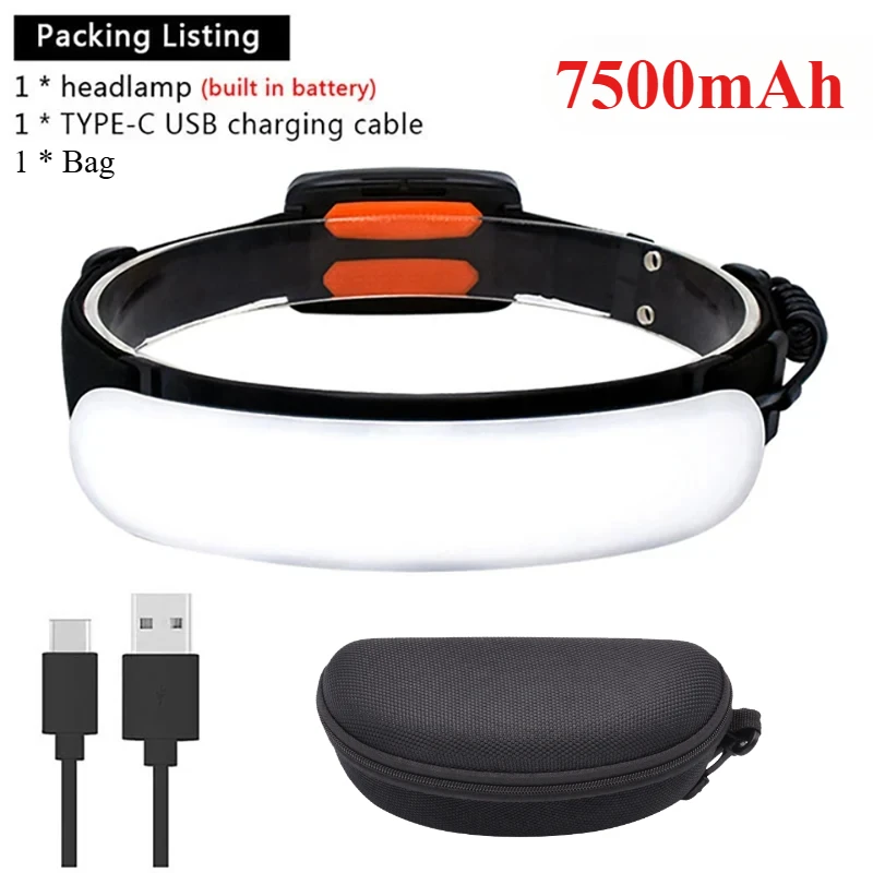 Schijnwerper LED-koplamp USB oplaadbare 18650-batterij Krachtige zaklamp Buiten Waterdicht Draagbaar Werkkoplamp Vissen