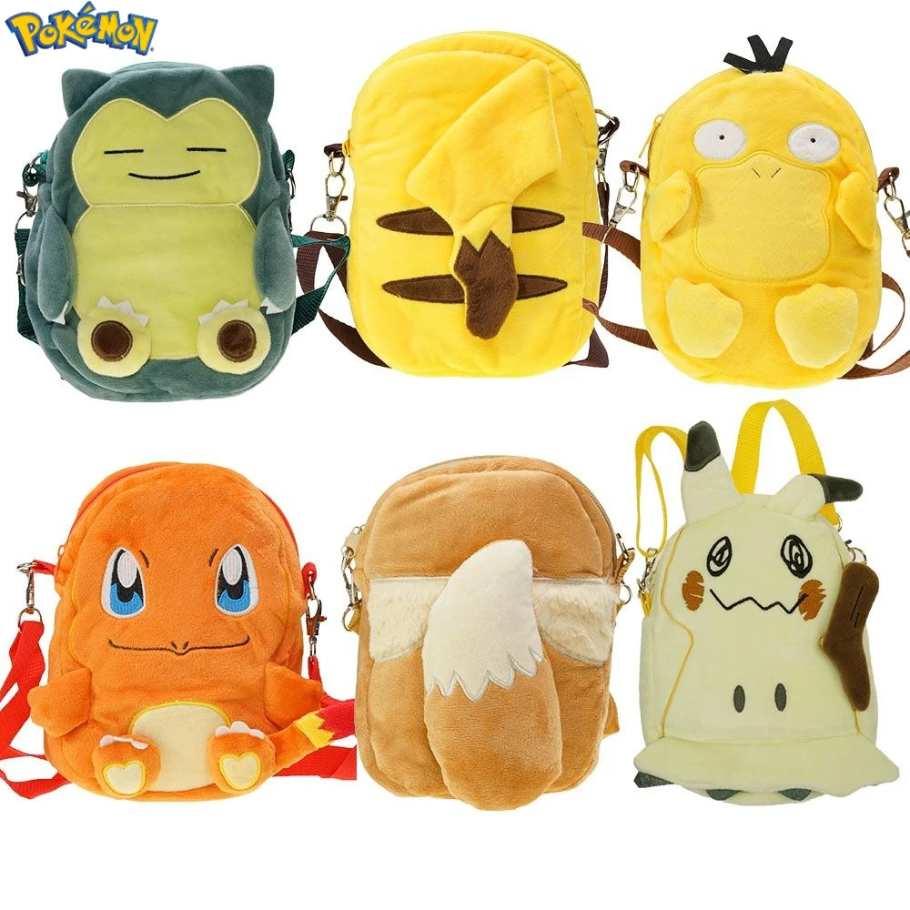 

Cute Cartoon Pokemon Psyduck Pikachu Snorlax Eevee Charmander Mimikyu Riolu Rowlet Cute Shoulder Bag Coin Purse Crossbody Bag
