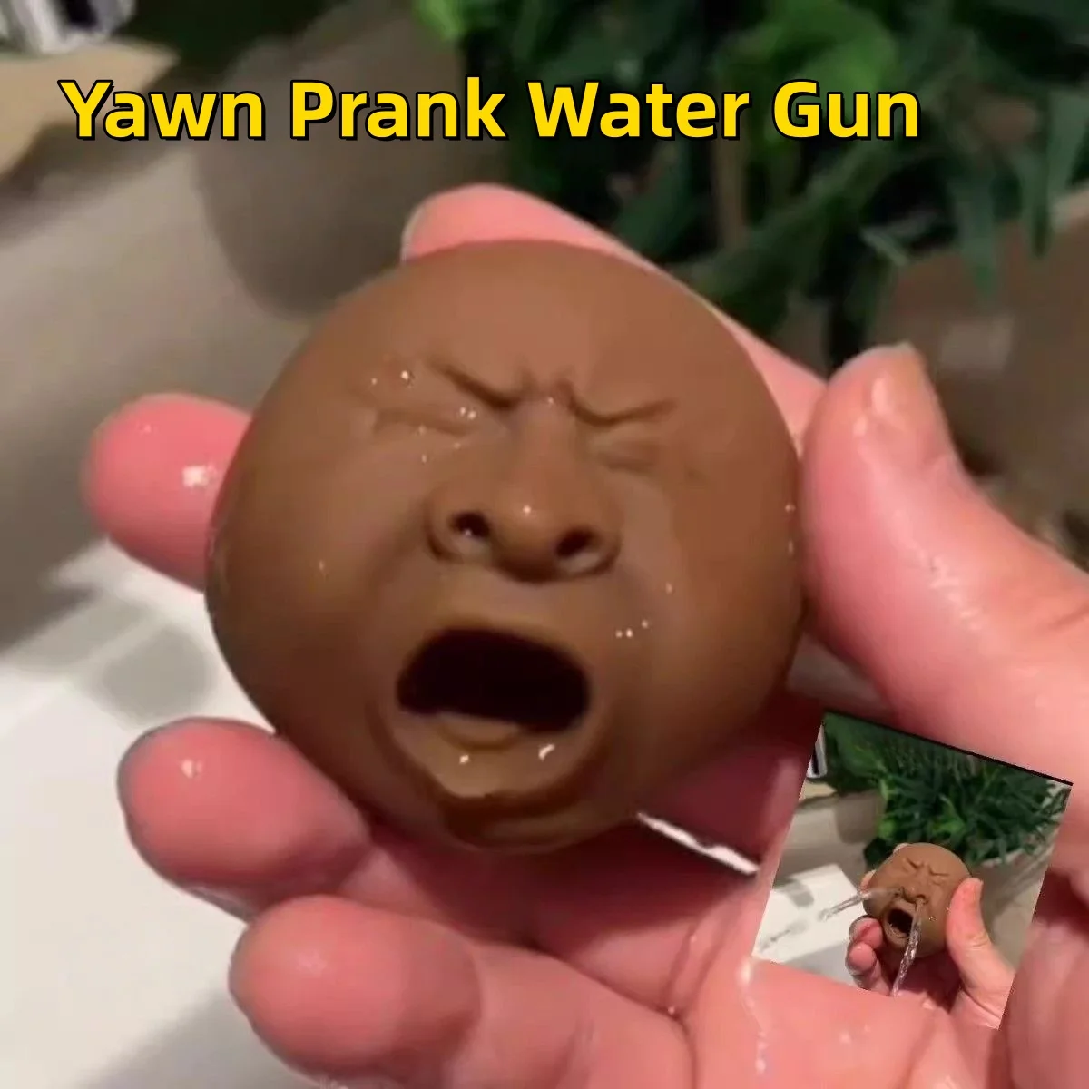 Tea Pet Squirting Toys Funny Creative Ugly Yawning Person Avatar Stress Relief Plastic Tea Set Tea Table Decoration Adults Gifts