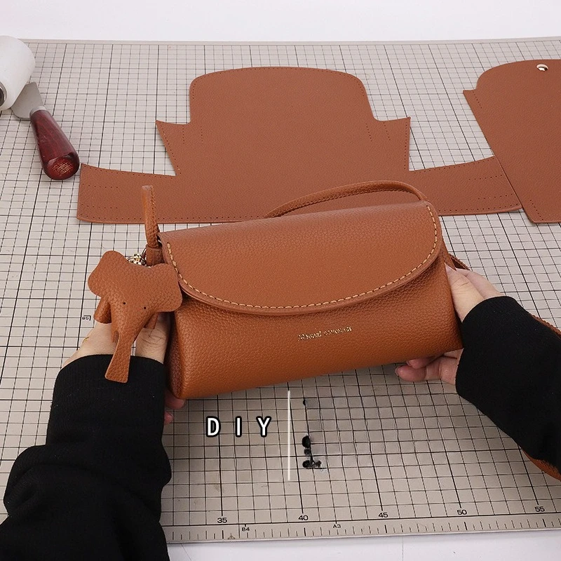 DIY Handbag Bow Crossbody Bag Making Kit Hand Pre Cut Leather Sewing Material Leathercraft Tools Accessories For Beginners