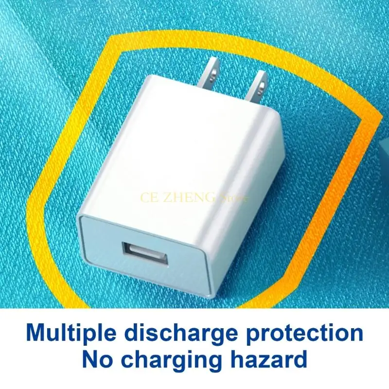 

E56B American Travel Plug Adapter US 2Prong Wall Plug Adapter with USB Port