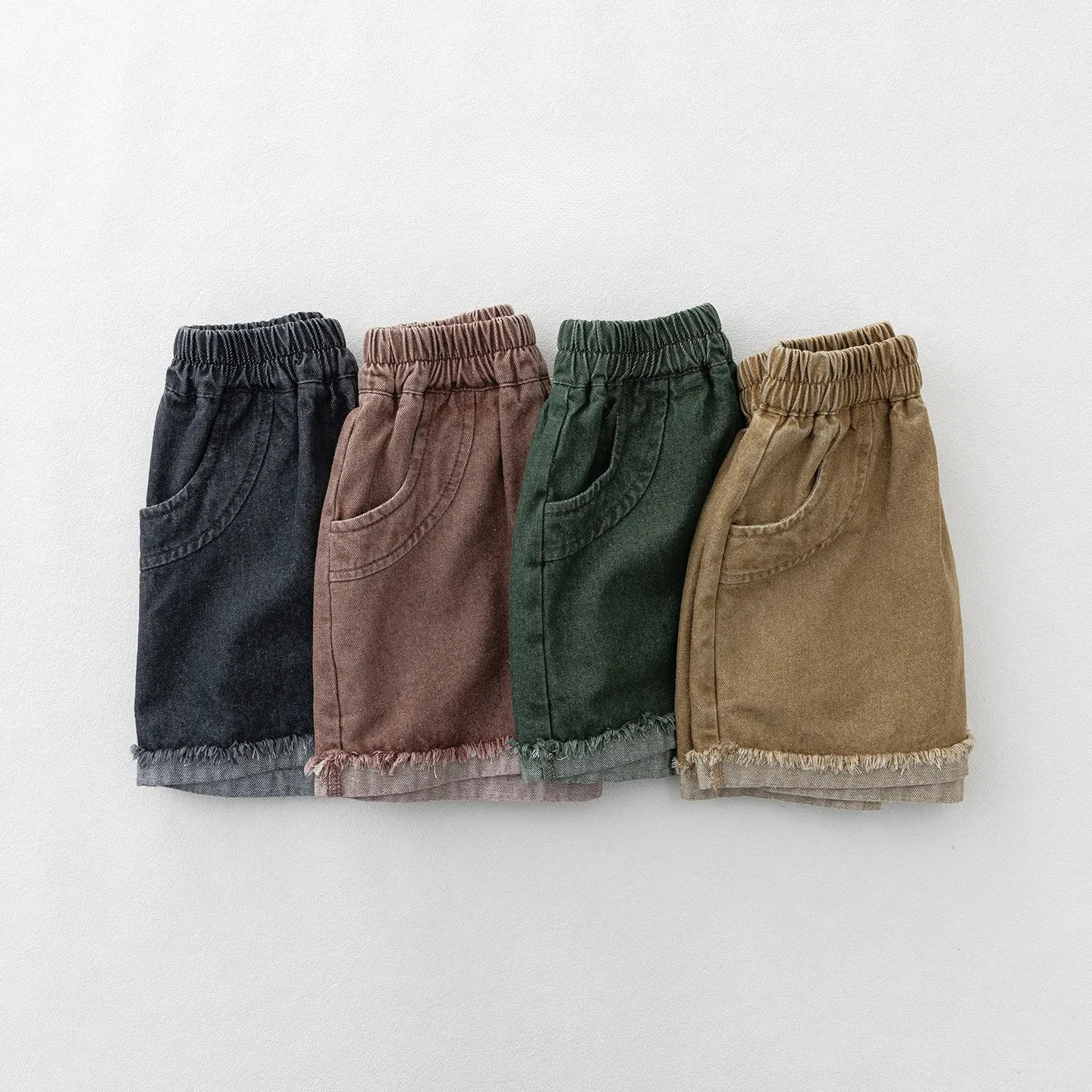 Summer New Children Denim Shorts Fashion Versatile Boys Vintage Jeans Baby Girls Loose Casual Trousers Kids Five Point Pants