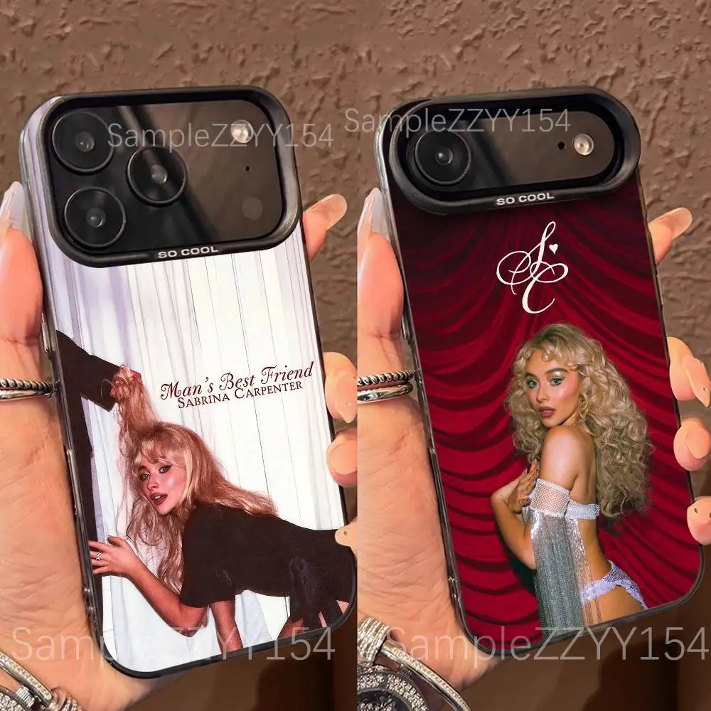 

S-Sabrina Carpenter Tears Phone Case For iPhone 17,16,15,14,13,12,X,8,Pro,Max,Plus,E,SE4,Air,Mini Black IMD Matte