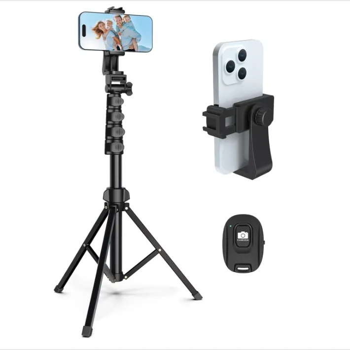

Rotating Phone Tripod with Clamp for Live Stream Outdoor Portable Camera Mount Stand for Vlogging Photography