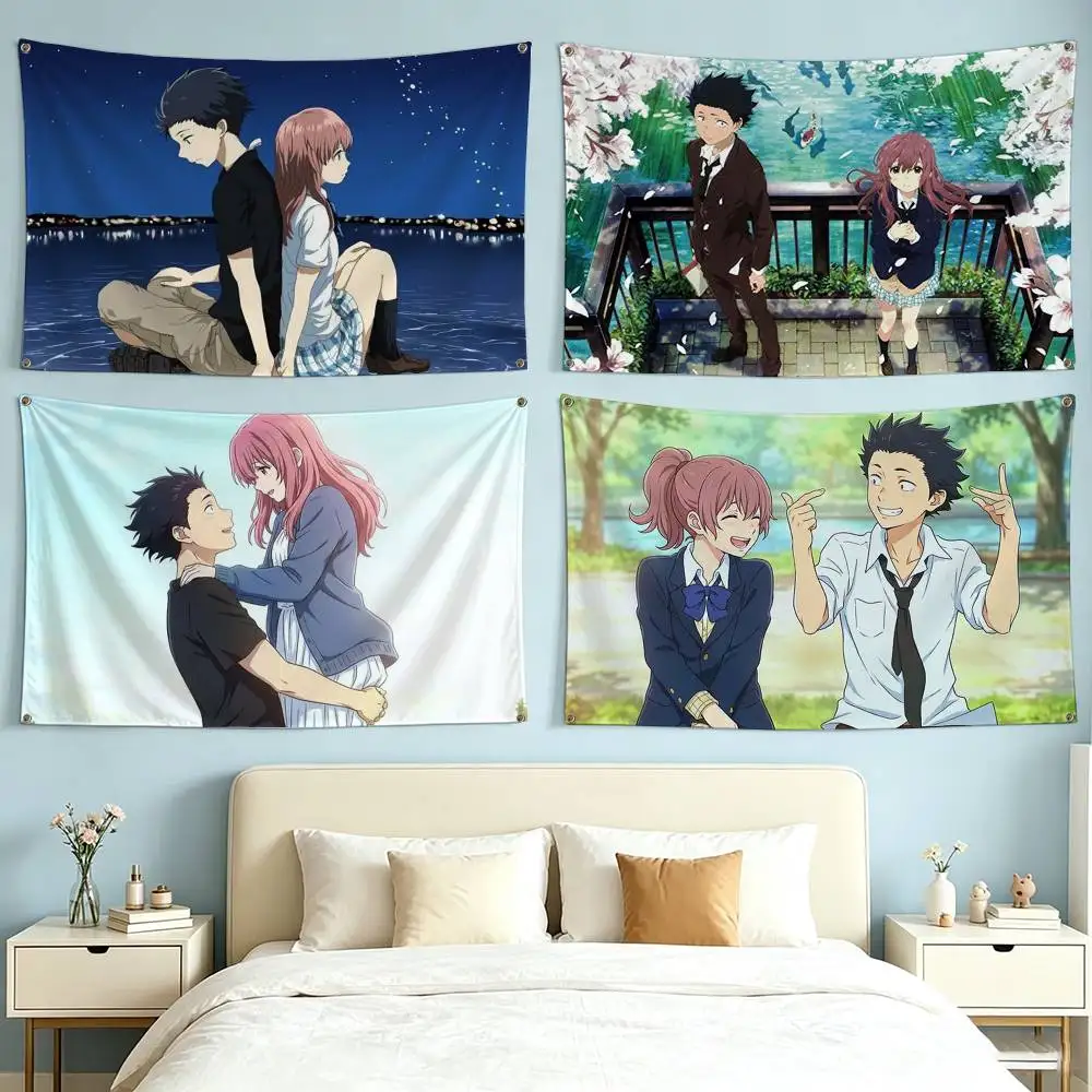 Anime K-Koe no K-Katachi  Flags Wall Hanging Tapestry Outdoor Garage Room Decorative flag Background Blanket