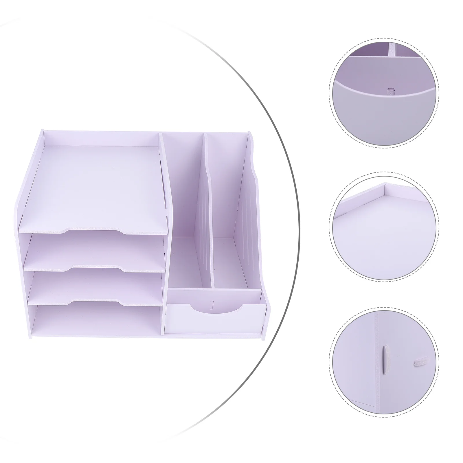 

1Pcs Multi-Layer File Rack PVC Wood Plastic Desktop Organizer Office Storage Sorting Rack File Storage Holder for Study Office