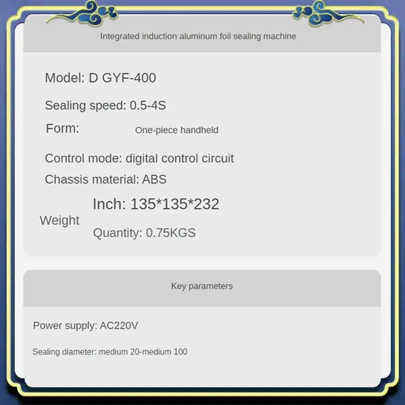 

Latest Packing And Sealing Machine Bottle Cap Sealing Aluminum Foil Plastic Sealing Machine EU Plug