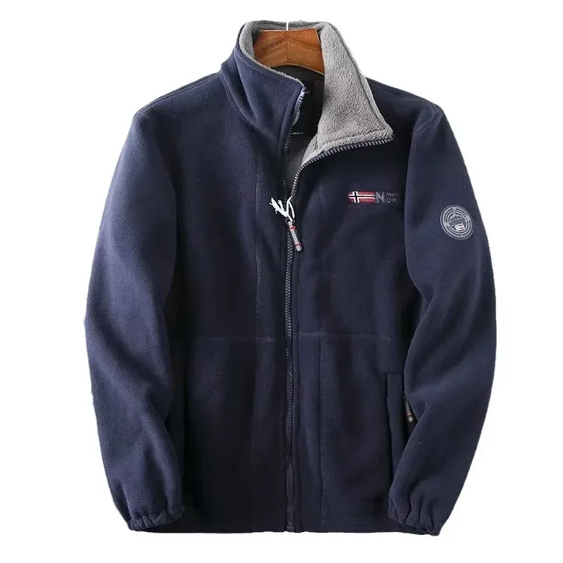 النرويج واحدة AB الوجهين الصوف سميكة الدافئة سترة الرجال حجم كبير الخريف/الشتاء العصرية فضفاضة المناسب للجنسين