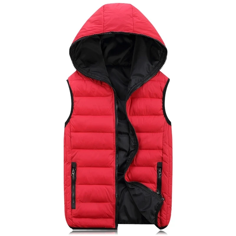 Dimusi Herren jacke ärmellose Weste Winter mode männliche Baumwolle gepolsterte verdickte Weste Herren weste warme Kapuzen jacken Kleidung 4xl