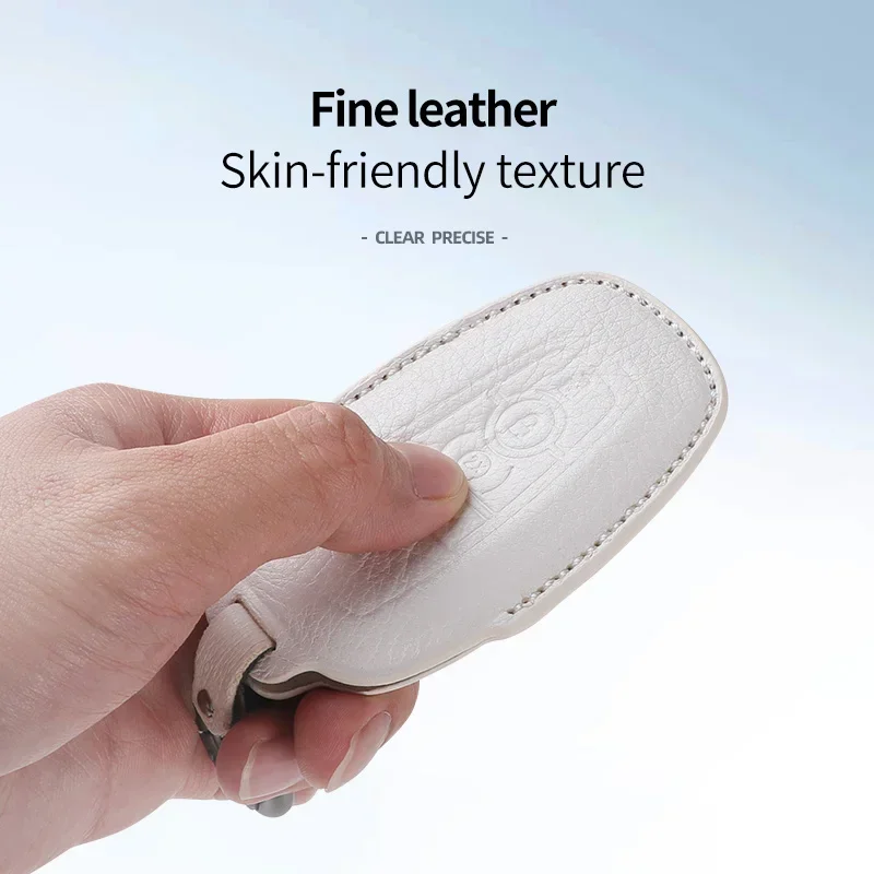 

For Audi A3 A4 LA5A6LA7 Q2LQ3Q5LQ7 2019 2020 2021 2022 2023 GoatSkin Leather Car Remote Sheepskin Key Cover Case Shell Keychain