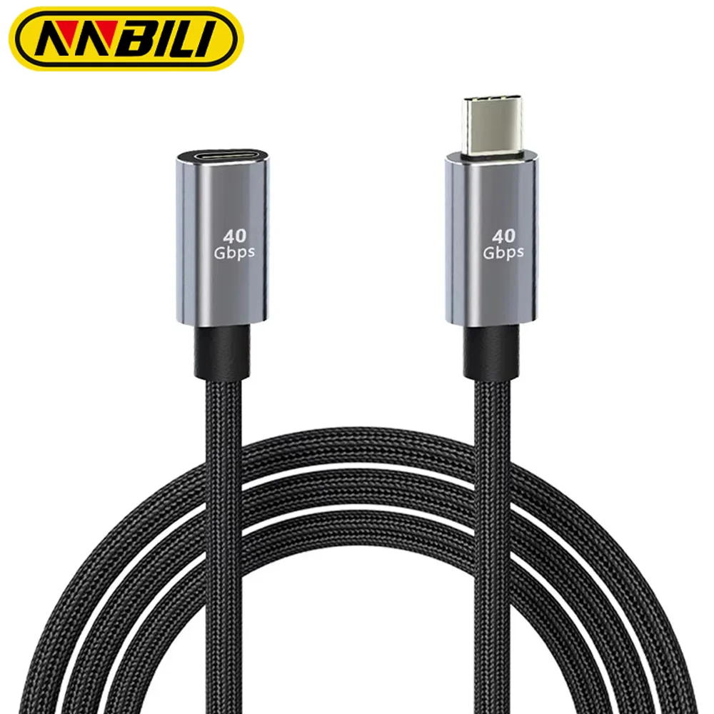 NNBILI Thunderbolt 4 Type-C Extension Cable Ultra-high Speed USB4 Extend 40Gbps Charging Data Cable 8K@60Hz PD 5A/100W Data Wire
