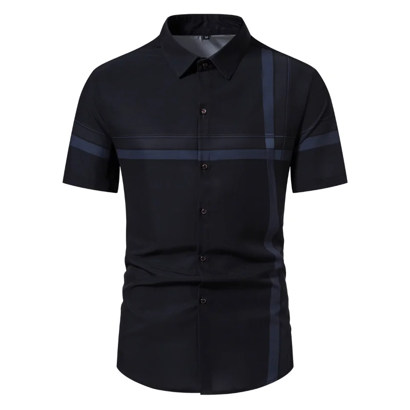 2023 Spring And Summer New Men's Short Sleeve Shirt Business Casual Slim Fit High Quality Shirt T-shirt men clothing