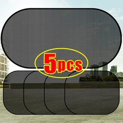 1/5PCS Car Window Sunshade Cover Sun UV Protection Auto Front Rear Black Window Curtain Side Glass Mesh Sunshades Accessories