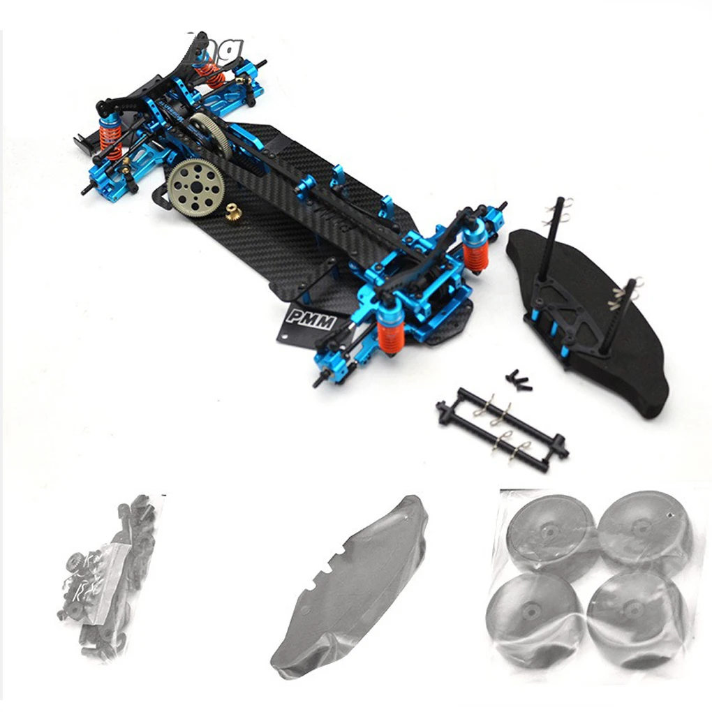

1/10 PMM DIY Обновление PMM7036 RC Рама Комплект шасси из металлического волокна Электрическая 4WD RC игрушка с колесами, впитывающими шинами, детали для дрифта