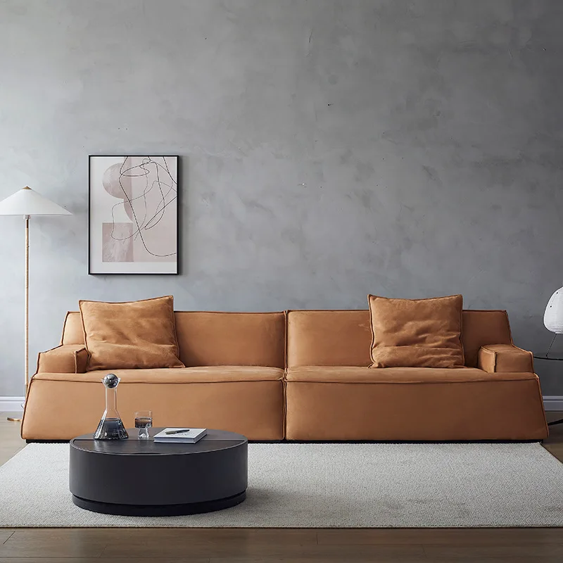 Italian light luxury fabric sofa, modern simple living room three-person straight row technology cloth sofa