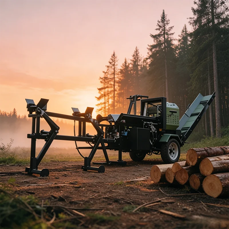 Mobile Combined Wood Splitting Machine Log Splitter Firewood Processor Heavy Duty Outdoor Farm Timber Splitter