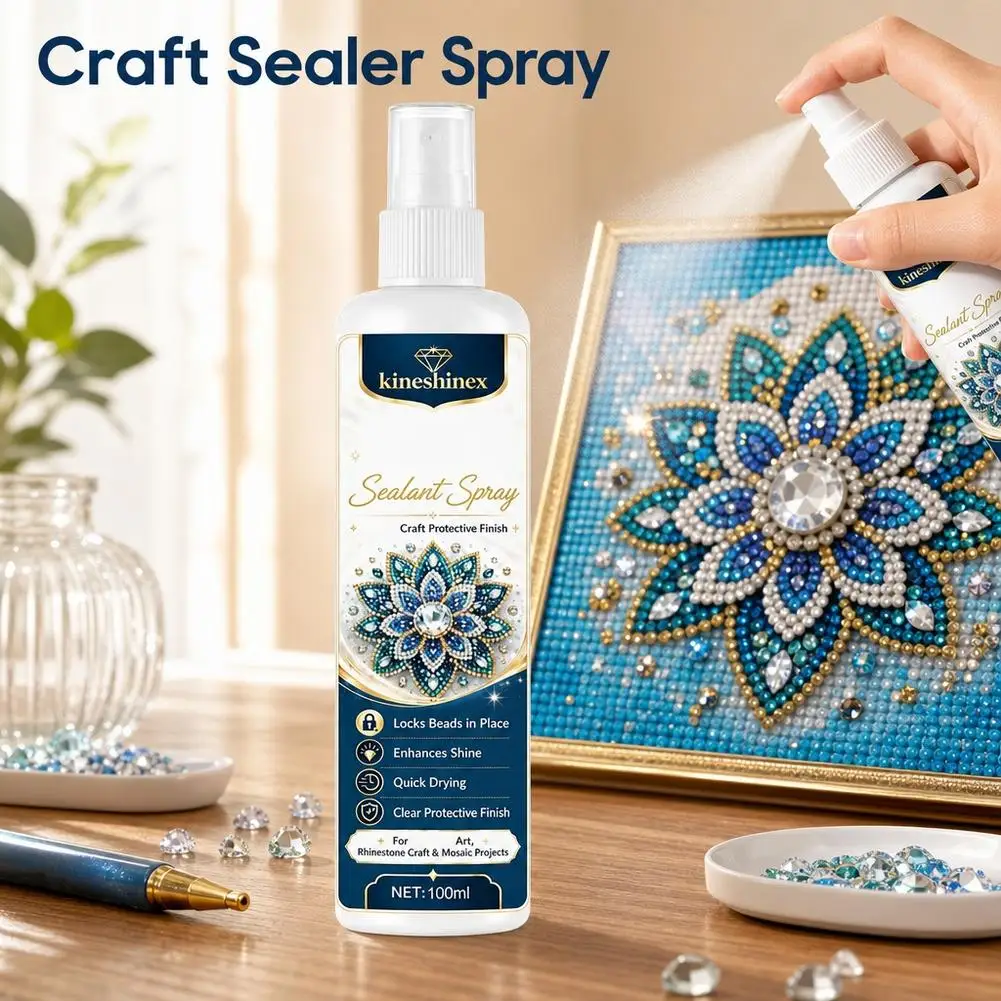 Crystal Art Sealer Spray Quick Dry Sealant for Stone Painting Craft Art Diamond Painting Sealant Crystal Art Sealer Spray