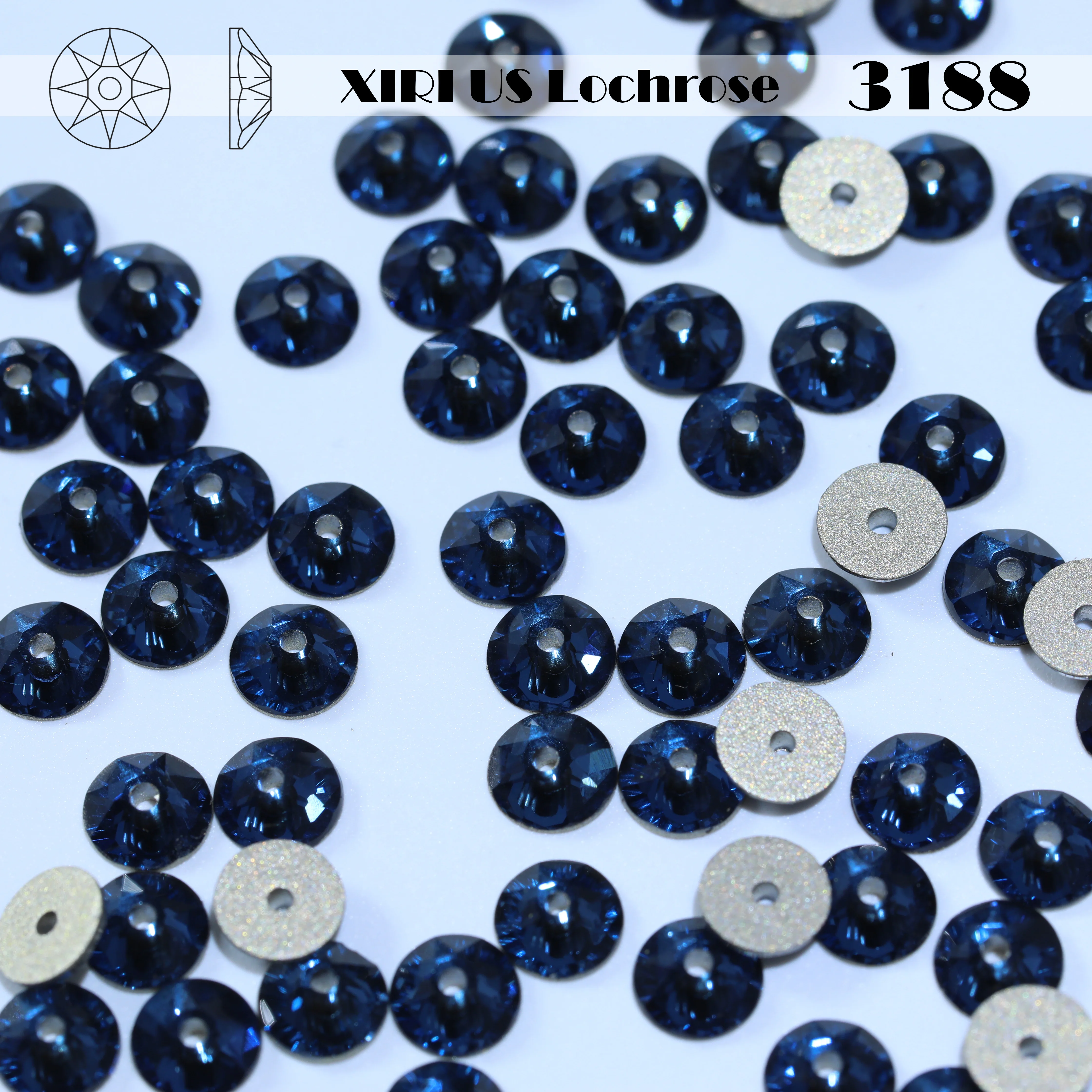 

2088 XIRIUS Lochrose not Hotfix Rhinestones 1440Pcs Glass Crystal Normal Color Sewing Shiny Sew-on Stone Cloth DIY Wedding Dress