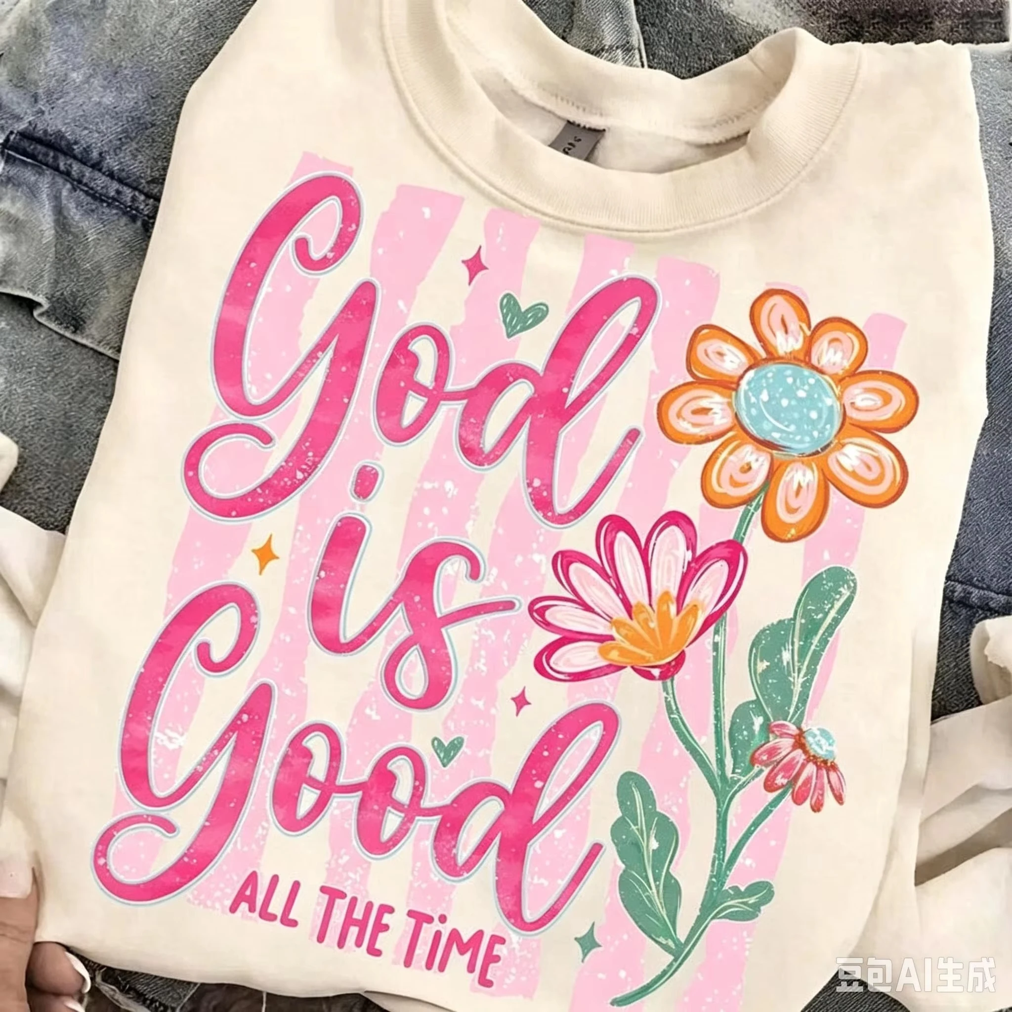God Is Good All The Time T-shirt Retro Christian Shirt Faith Based Shirts Preppy Back To School Outfits Casual Women T-shirts