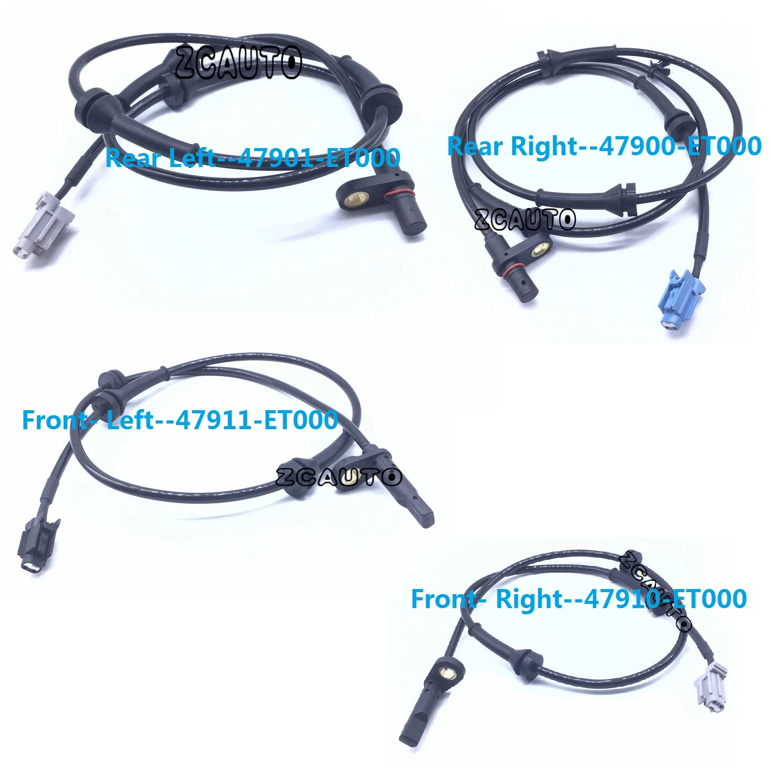 

4X ABS Wheel Speed Sensor Front Rear Left Right 47901-ET000 47900-ET000 47911-ET000 For Nissan Sentra 2007-2012 L4 2.0L 2.5L