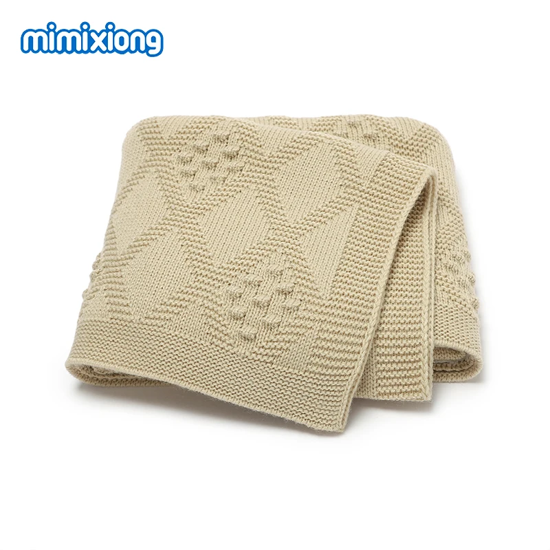 

90*70cm Baby Knit Blankets Breathable Newborn Boys Girls Ultra-Soft Stroller Bedding Sheets Dual-Use Infant Toddler Throw Quilts
