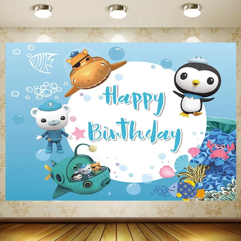 

The Octonauts Backdrop Kids Birthday Party supplies Decoration baby shower Cartoon Banner Vinyl Background