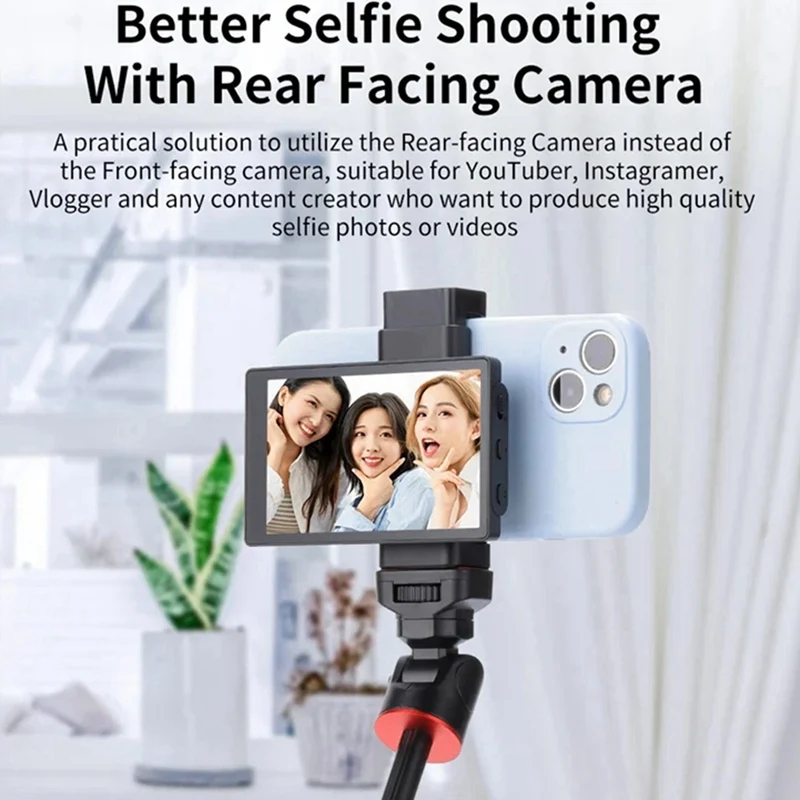 PH01 Phone Rear Camera Selfie Monitor+Phone Clip For Iphone Smart Phone Vlog Live Streaming Selfie Display Viewfinder