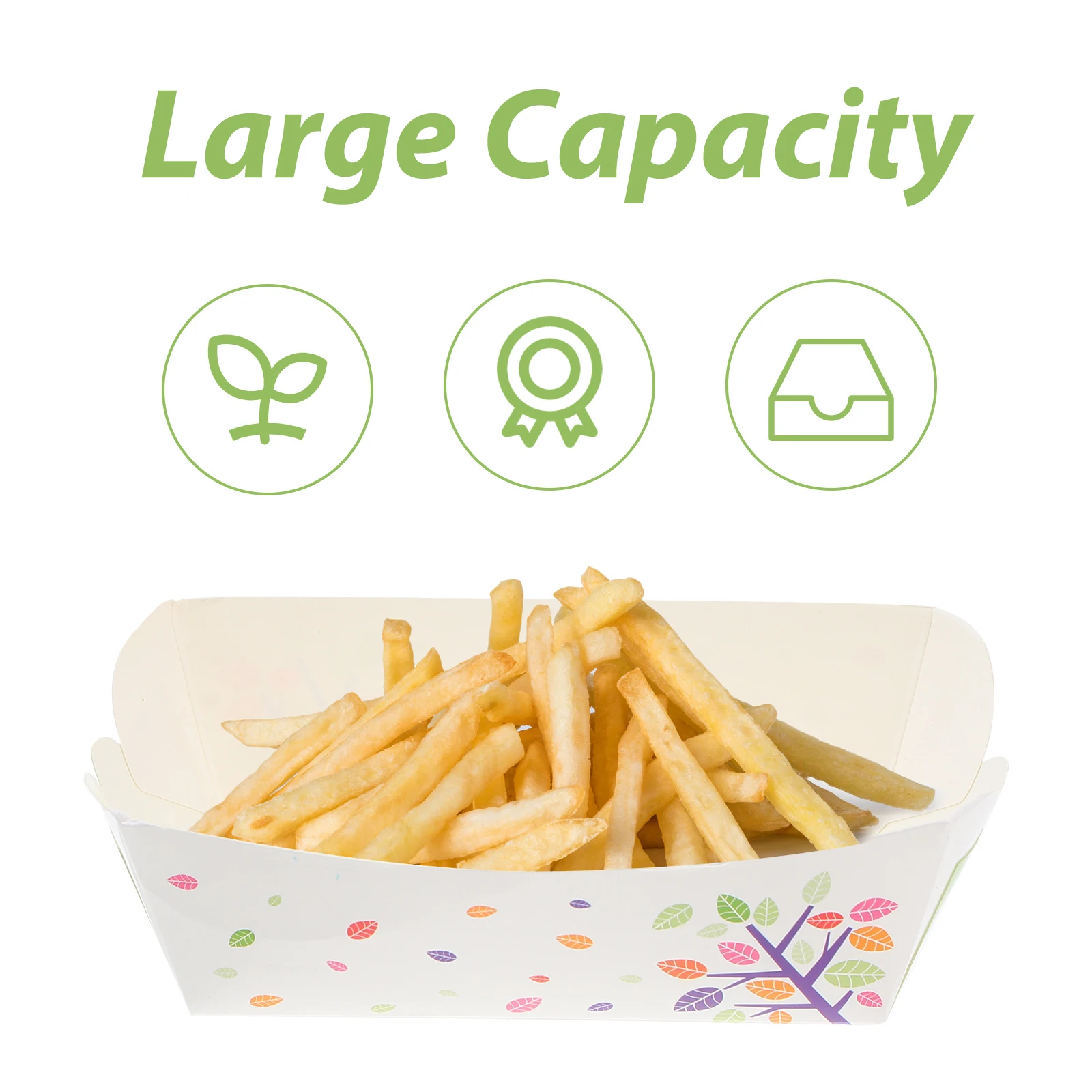 

100 Pcs Disposable Food Trays Reusable Snack Containers Stacking Space Saving Boat Shaped Perfect for Carnival Birthday Fairs