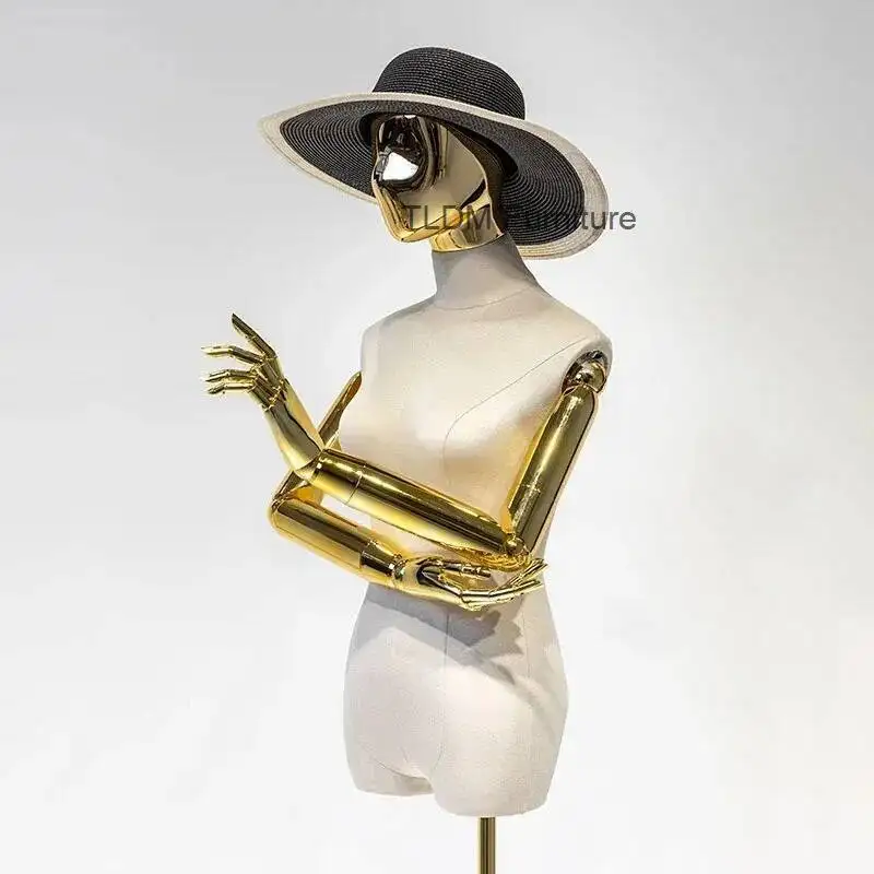 

Women's Modern for High-end Clothing Mannequins Half-length Mobile Dummy Mannequins Creative Deerskin Mannequins for Shops H