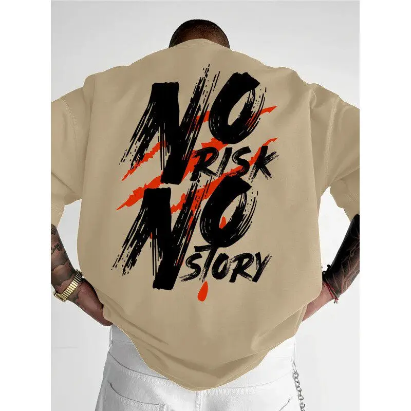 Bold Letter Pure Cotton Printed Personalized Round Neck Short Sleeved Summer New Men's and Women's Fashionable Loose T-shirt
