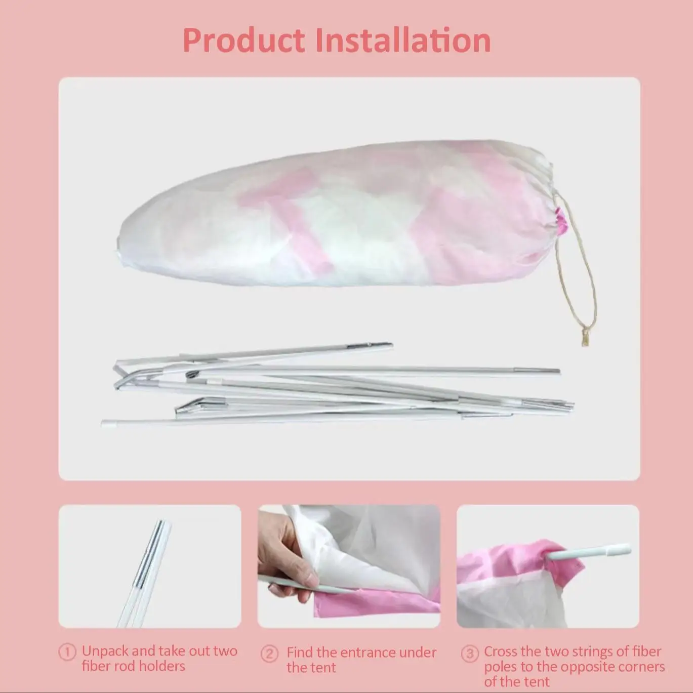Tente pour enfants princesse. Une maison de jeu sur le thème des jeux de rôle en rose et bleu, adaptée à une utilisation intérieure et extérieure.