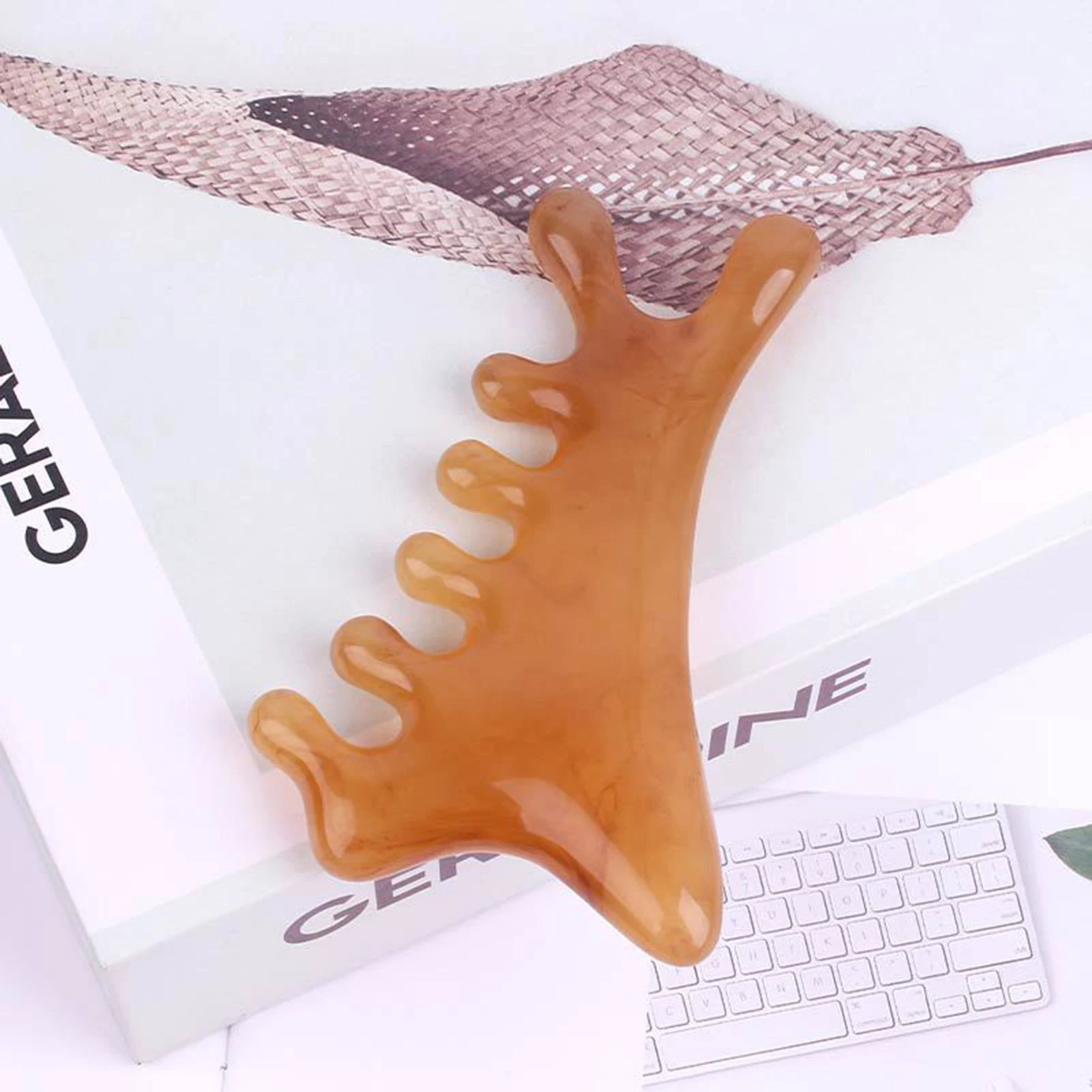 Multifunctional Resin 4 In 1 Scraping Gua Sha Massage Comb For Relaxation Skin Care And Body Therapy