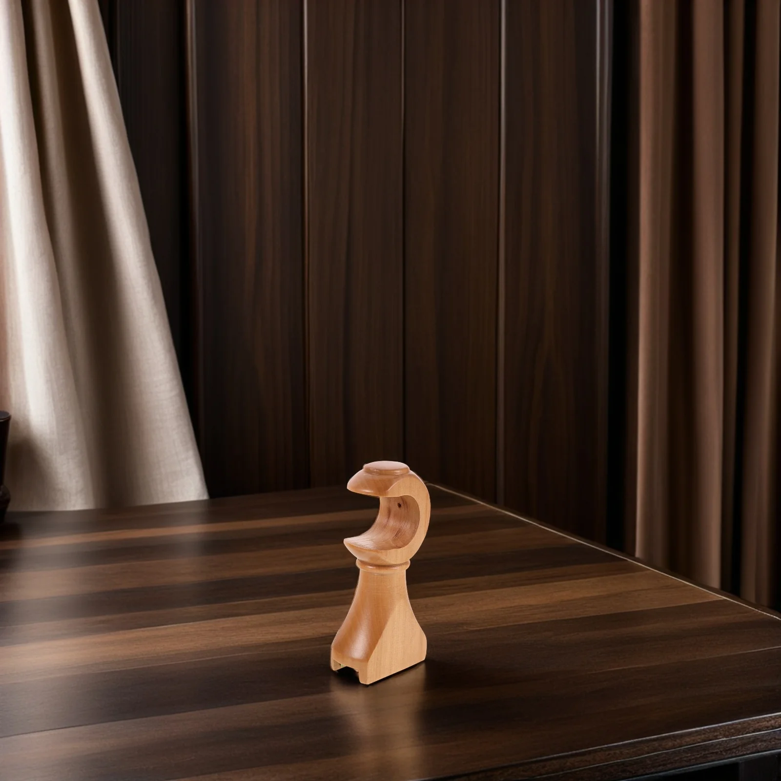 

2pcs Solid Wood Curtain Rod Holders Brackets Natural Grain Wooden Support For Heavy Curtains Adjustable Wall Mount Decorative