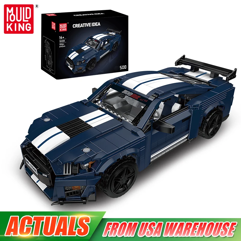 

Конструктор Mould King 10208 Technical Car Toys, модель спортивного автомобиля Shelby GT500 MOC-32898, подарок на Рождество для детей
