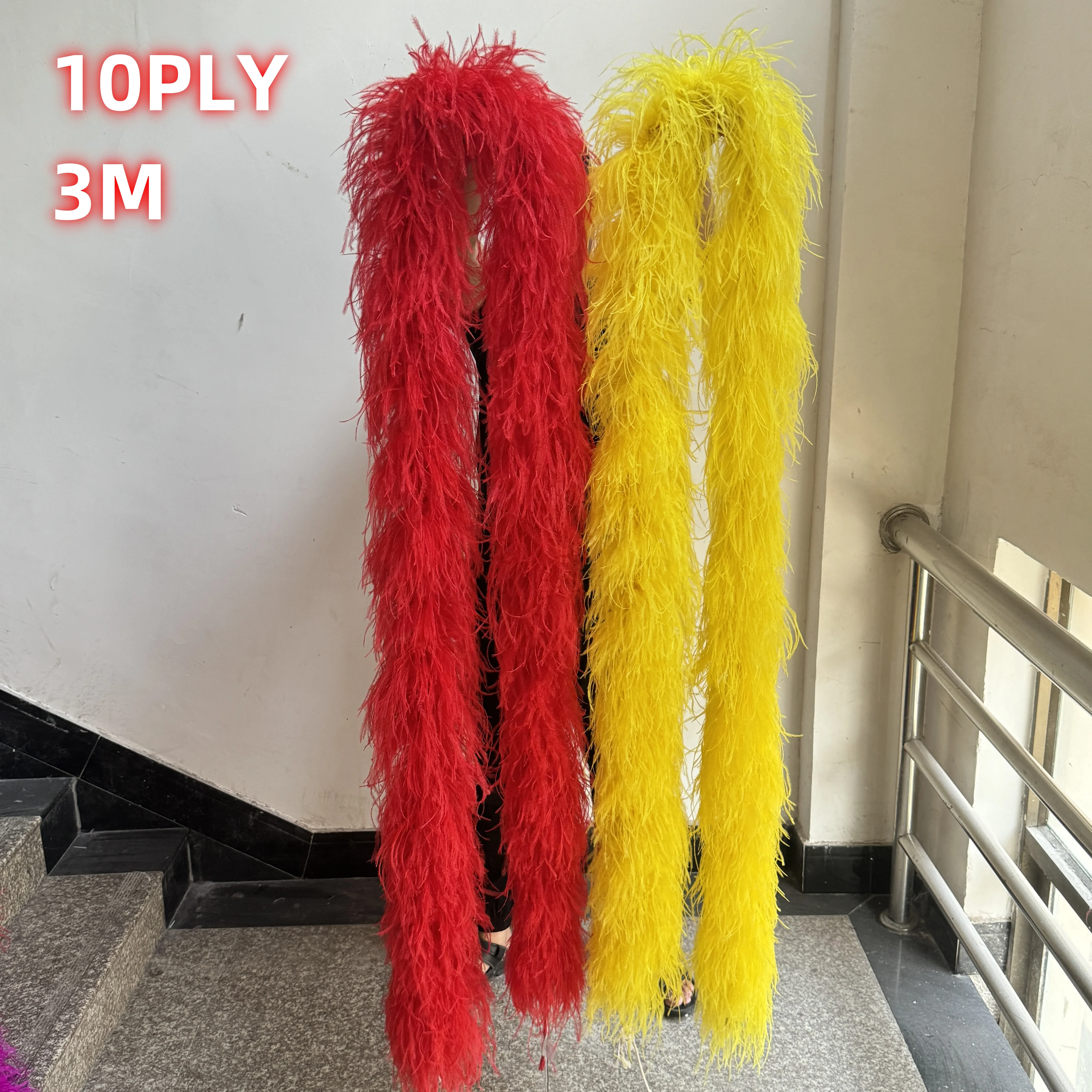 Natural Feathers Boa Ostrich Plumes Trim 1 2 3 Meters Wedding Drees Decoration Accessory Soft Fluffy Plume For Crafts White Boa