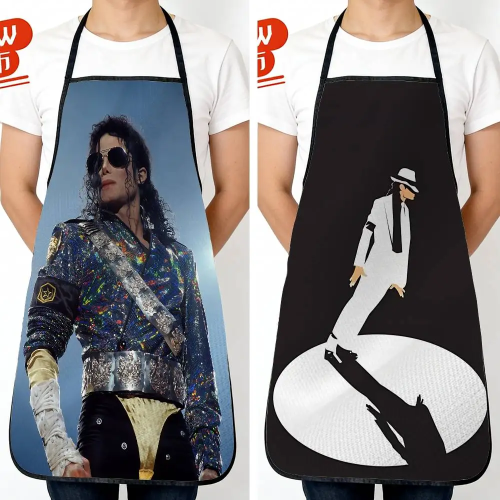 Dance King Michael Jackson MJ Long Waterproof & Oil-proof Kitchen Apron Ideal for Women and Tall Men Perfect for Cafe Restaurant