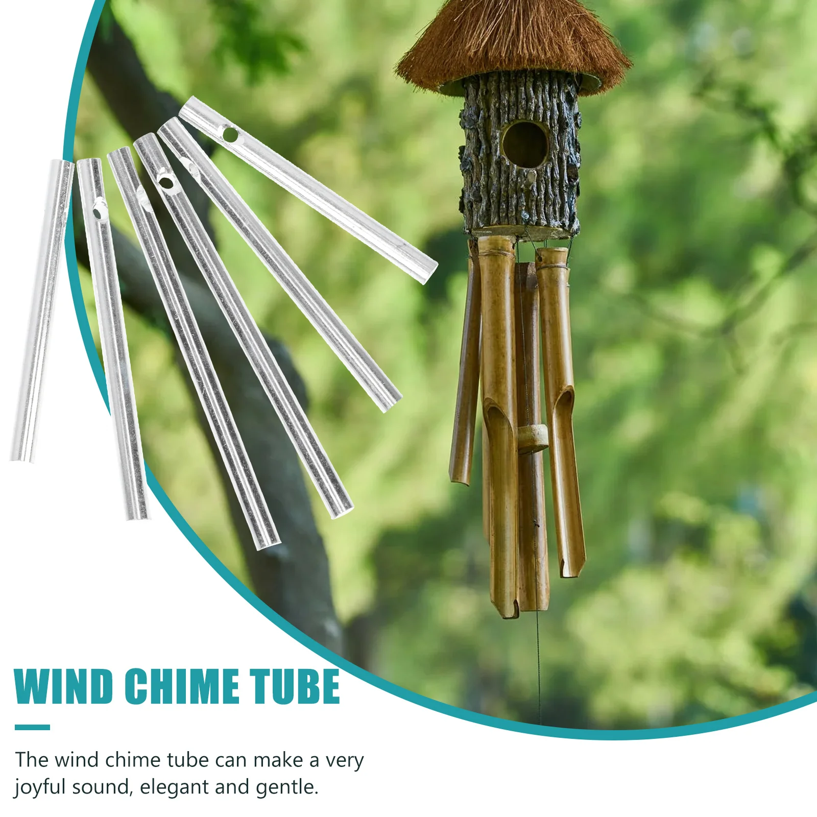 

15Pcs Aluminum Wind Chime Tubes Rust Resistant Durable Garden Outdoor DIY Wind Chime Accessories for Patio Relaxing Sound